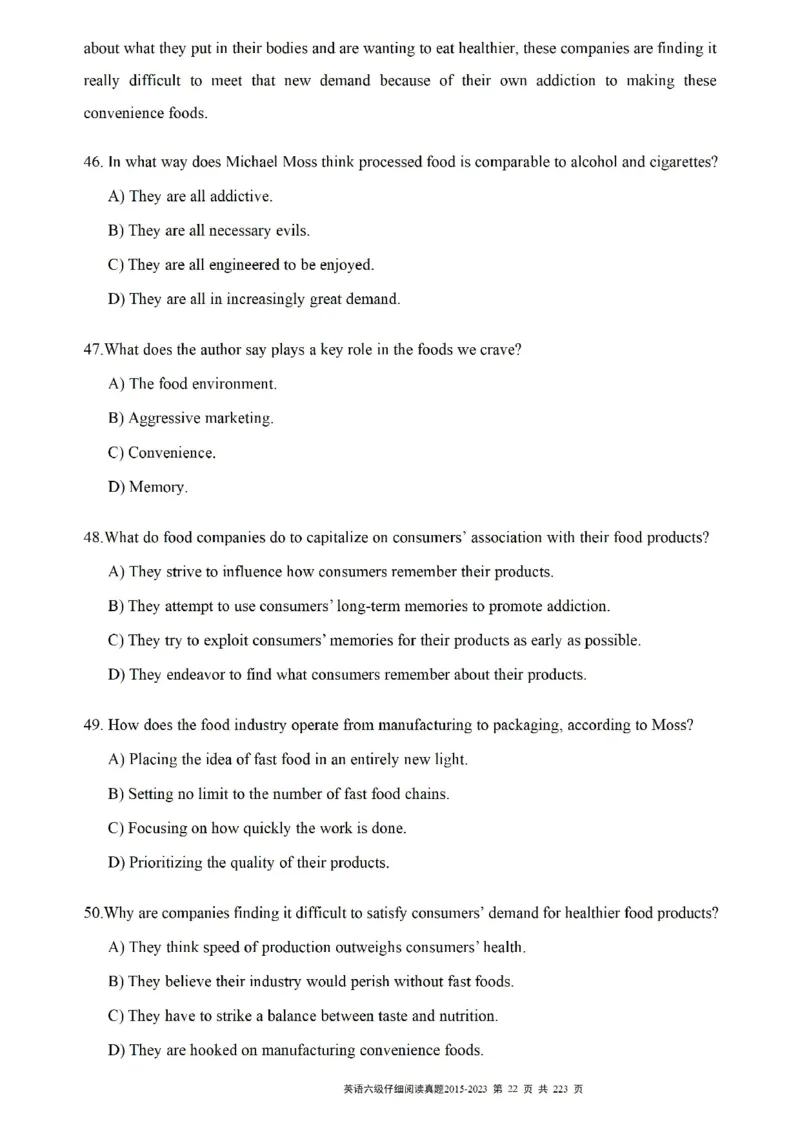 六级仔细阅读真题2015-2023.12_六级_六级仔细阅读