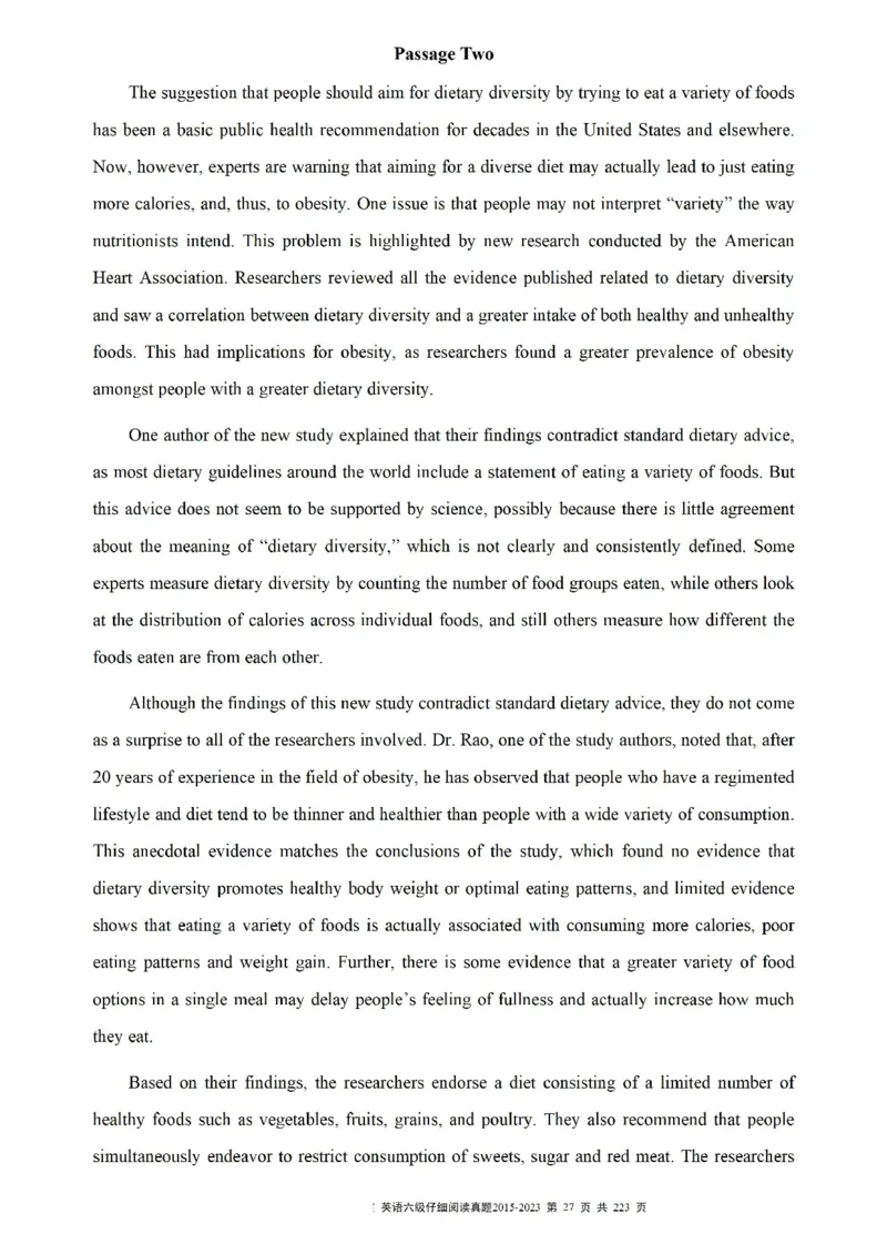 六级仔细阅读真题2015-2023.12_六级_六级仔细阅读