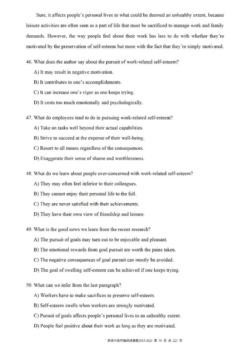 六级仔细阅读真题2015-2023.12_六级_六级仔细阅读