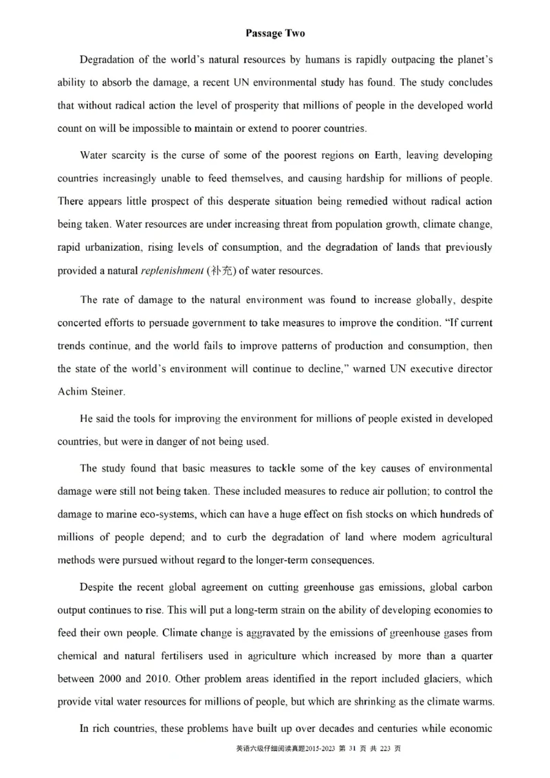 六级仔细阅读真题2015-2023.12_六级_六级仔细阅读