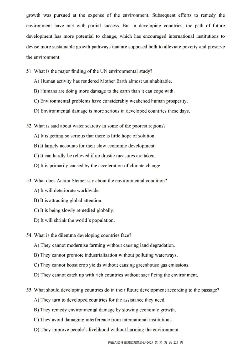 六级仔细阅读真题2015-2023.12_六级_六级仔细阅读