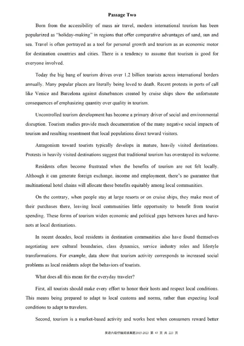 六级仔细阅读真题2015-2023.12_六级_六级仔细阅读