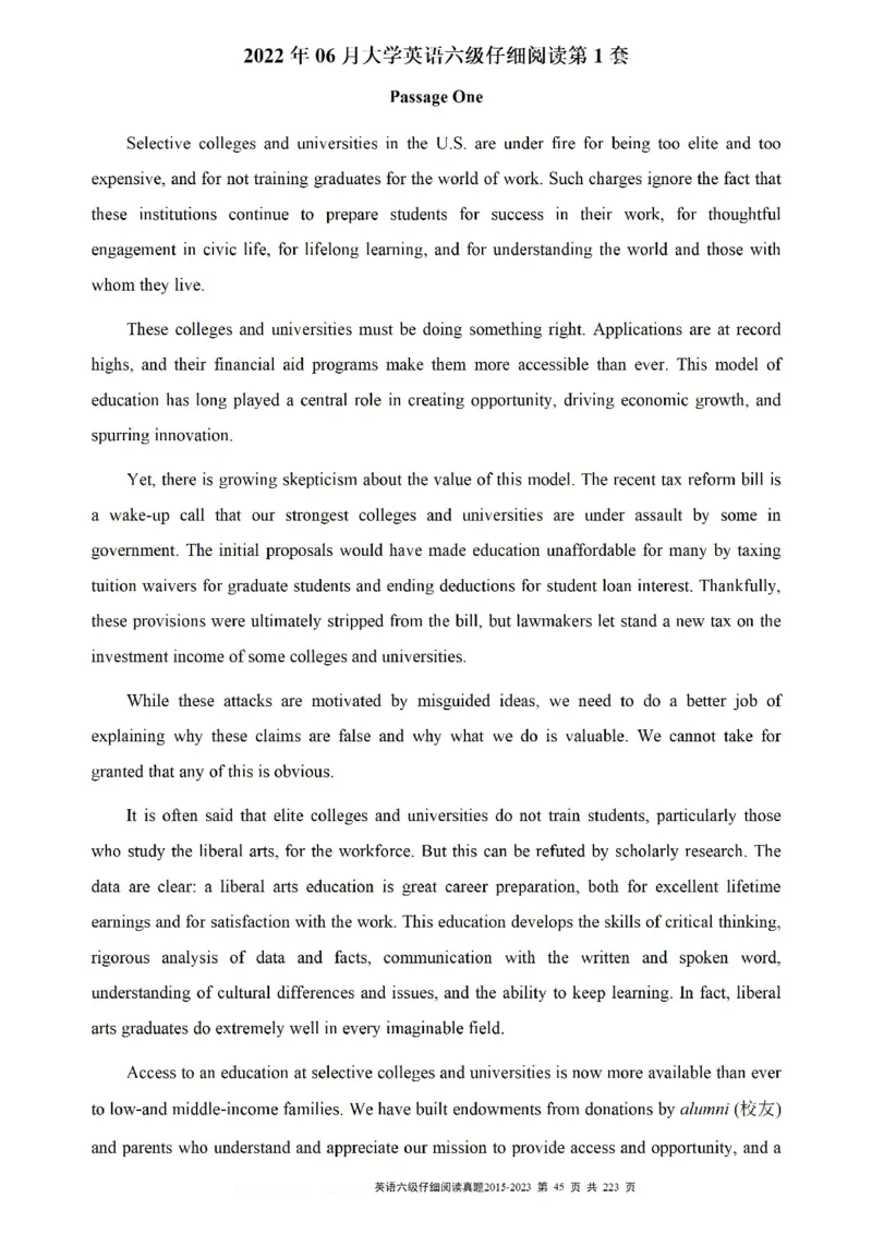 六级仔细阅读真题2015-2023.12_六级_六级仔细阅读