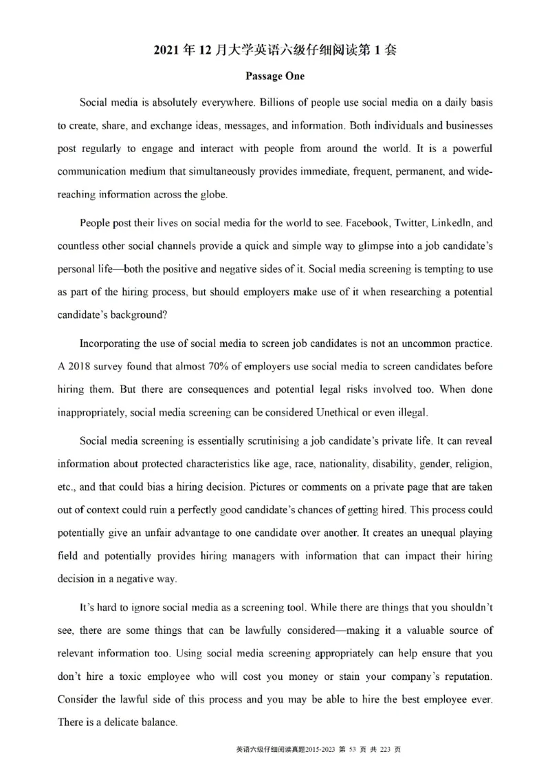 六级仔细阅读真题2015-2023.12_六级_六级仔细阅读