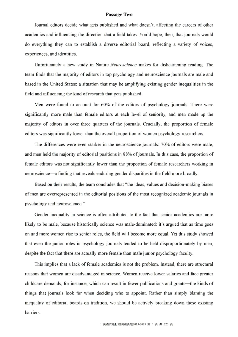 六级仔细阅读真题2015-2023.12_六级_六级仔细阅读