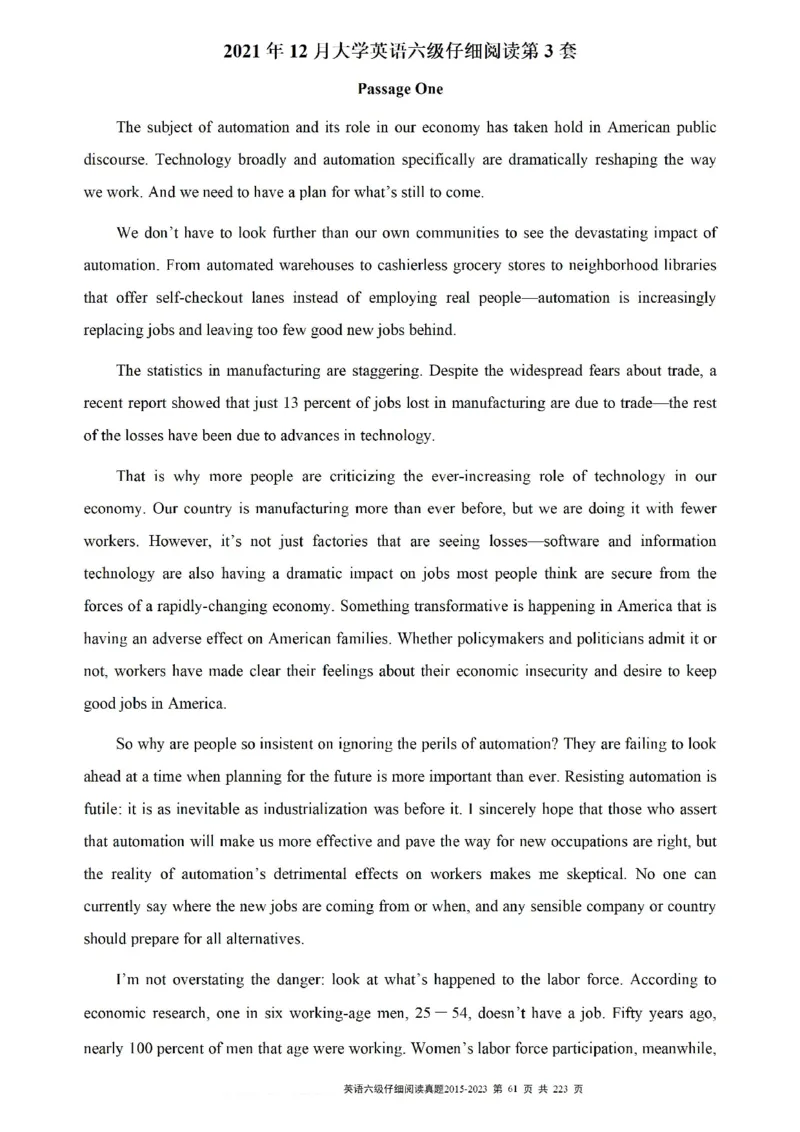 六级仔细阅读真题2015-2023.12_六级_六级仔细阅读
