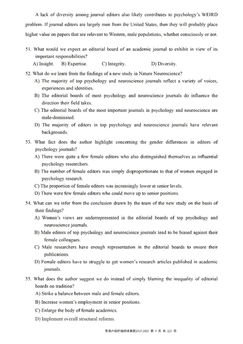 六级仔细阅读真题2015-2023.12_六级_六级仔细阅读