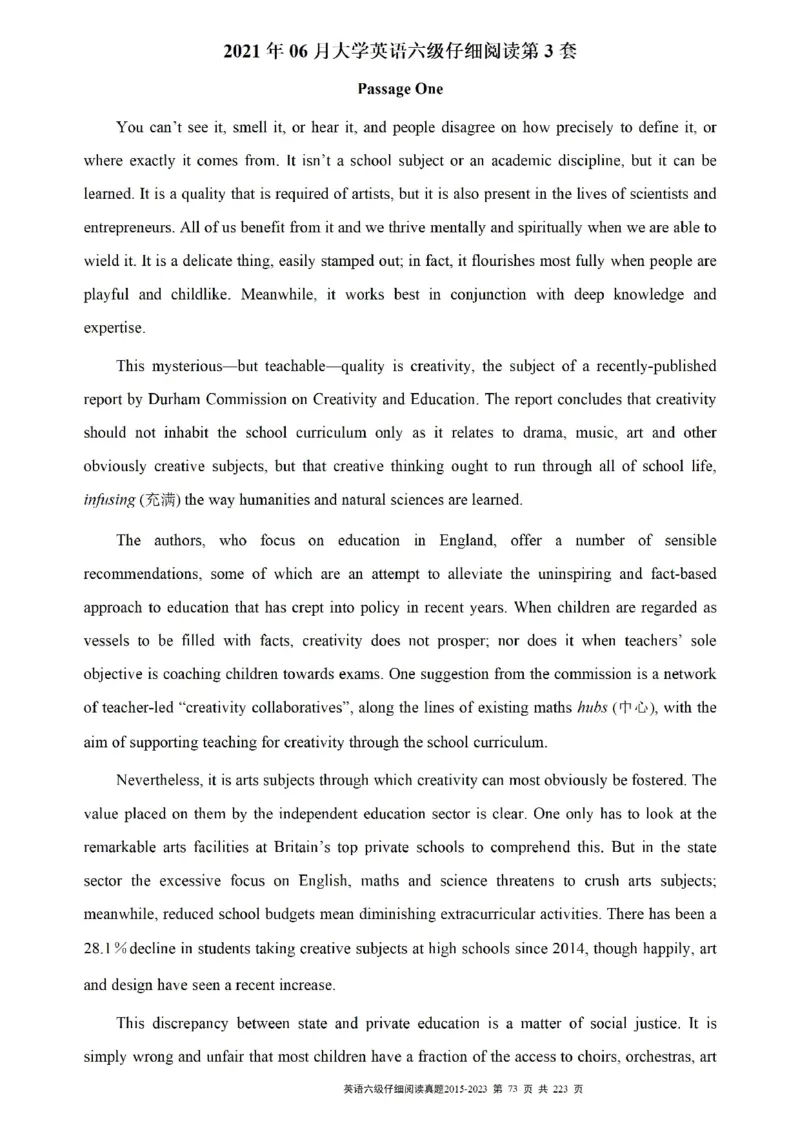六级仔细阅读真题2015-2023.12_六级_六级仔细阅读