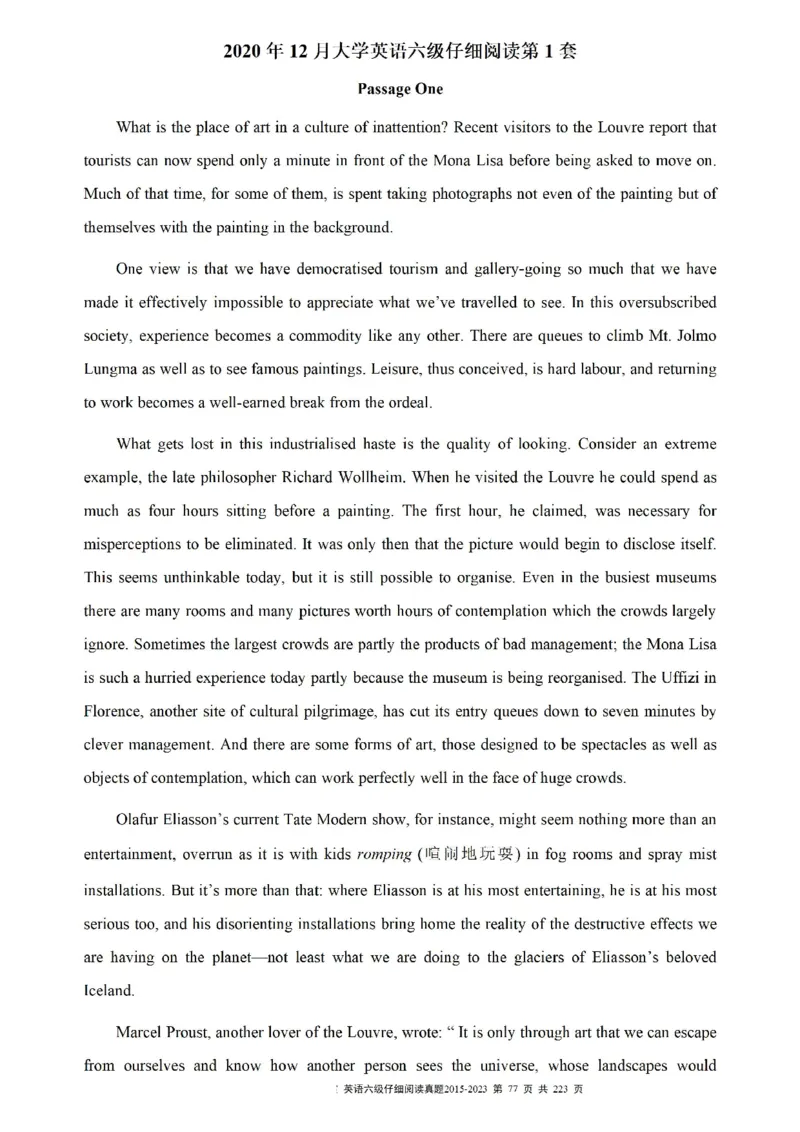 六级仔细阅读真题2015-2023.12_六级_六级仔细阅读