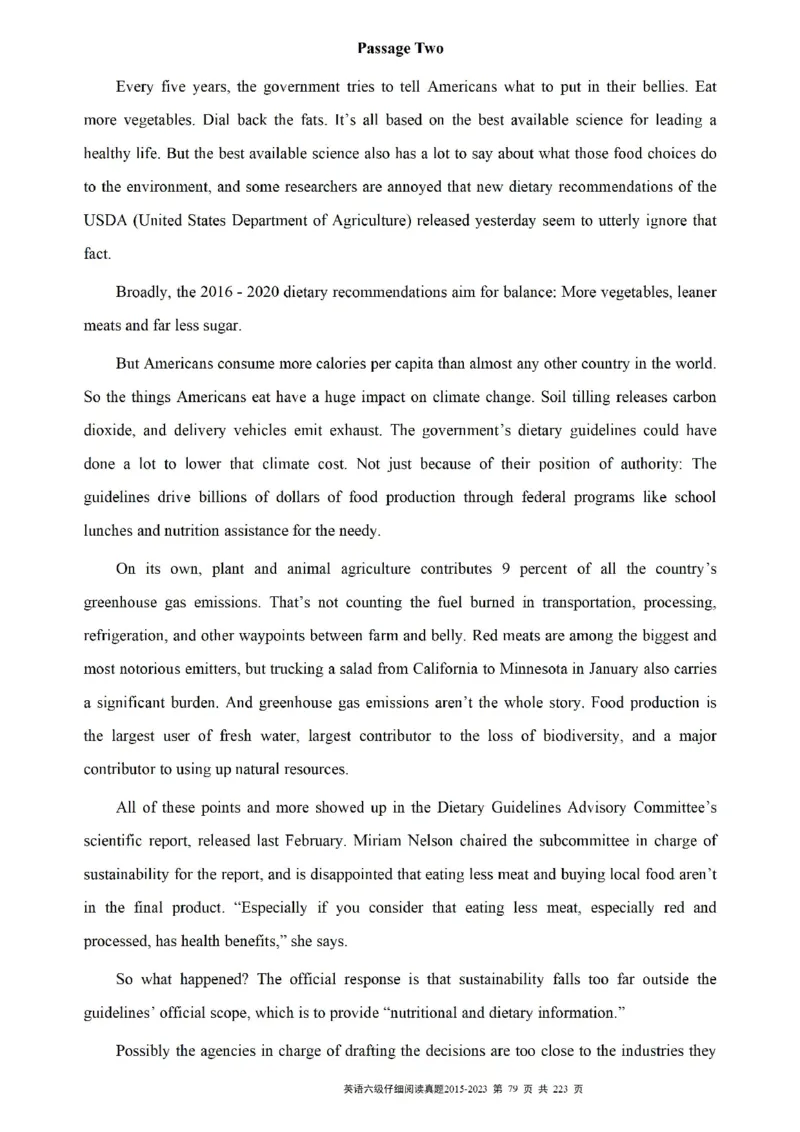 六级仔细阅读真题2015-2023.12_六级_六级仔细阅读