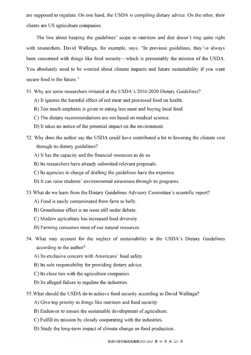 六级仔细阅读真题2015-2023.12_六级_六级仔细阅读