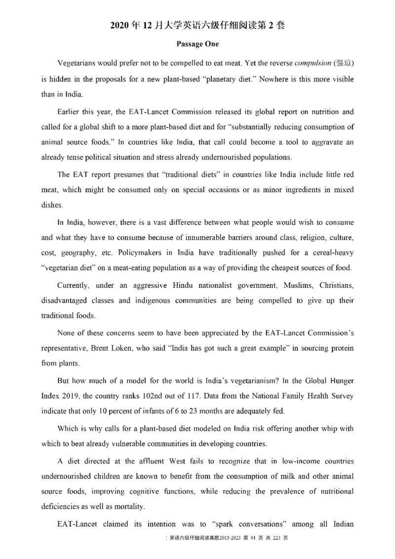 六级仔细阅读真题2015-2023.12_六级_六级仔细阅读