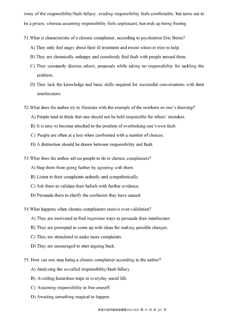 六级仔细阅读真题2015-2023.12_六级_六级仔细阅读