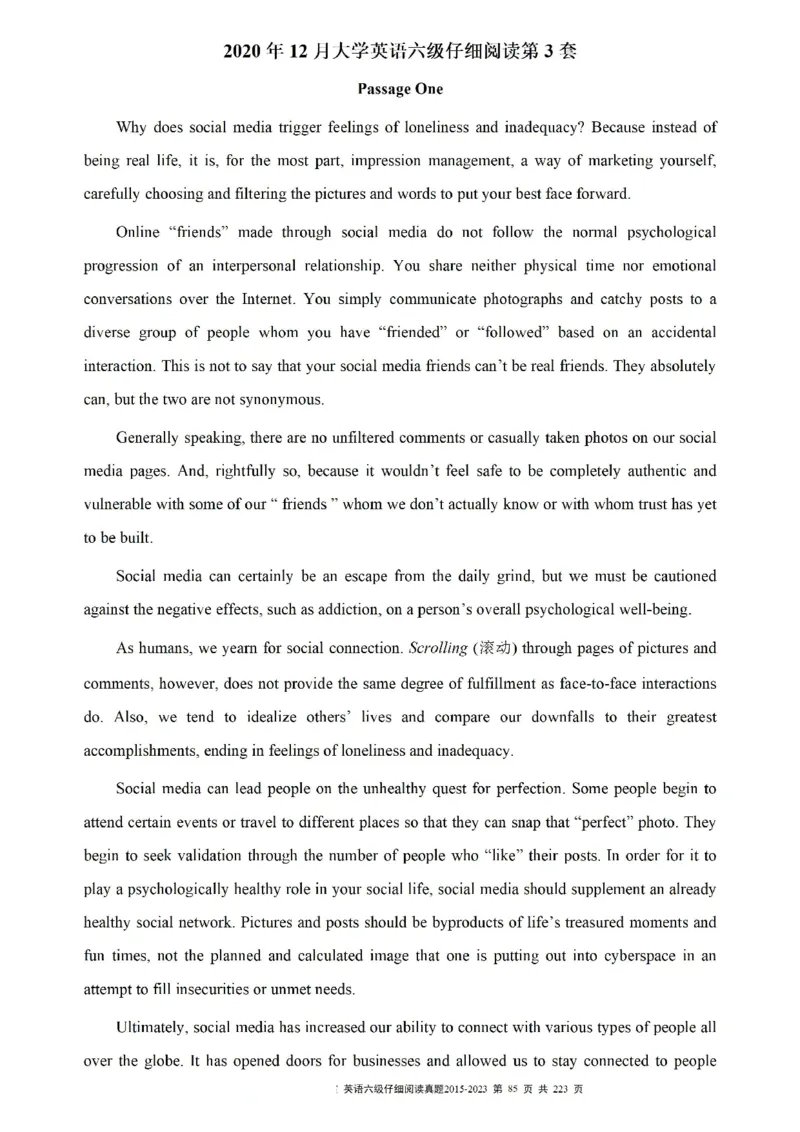六级仔细阅读真题2015-2023.12_六级_六级仔细阅读