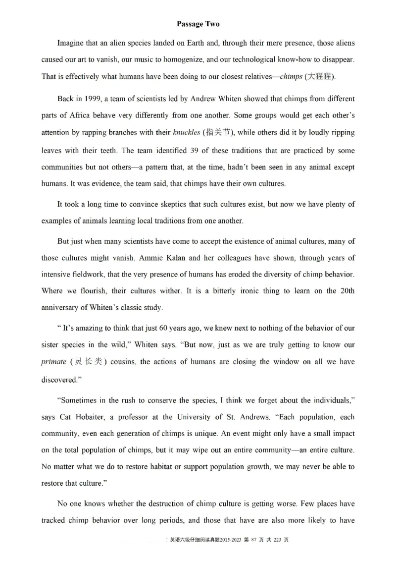 六级仔细阅读真题2015-2023.12_六级_六级仔细阅读