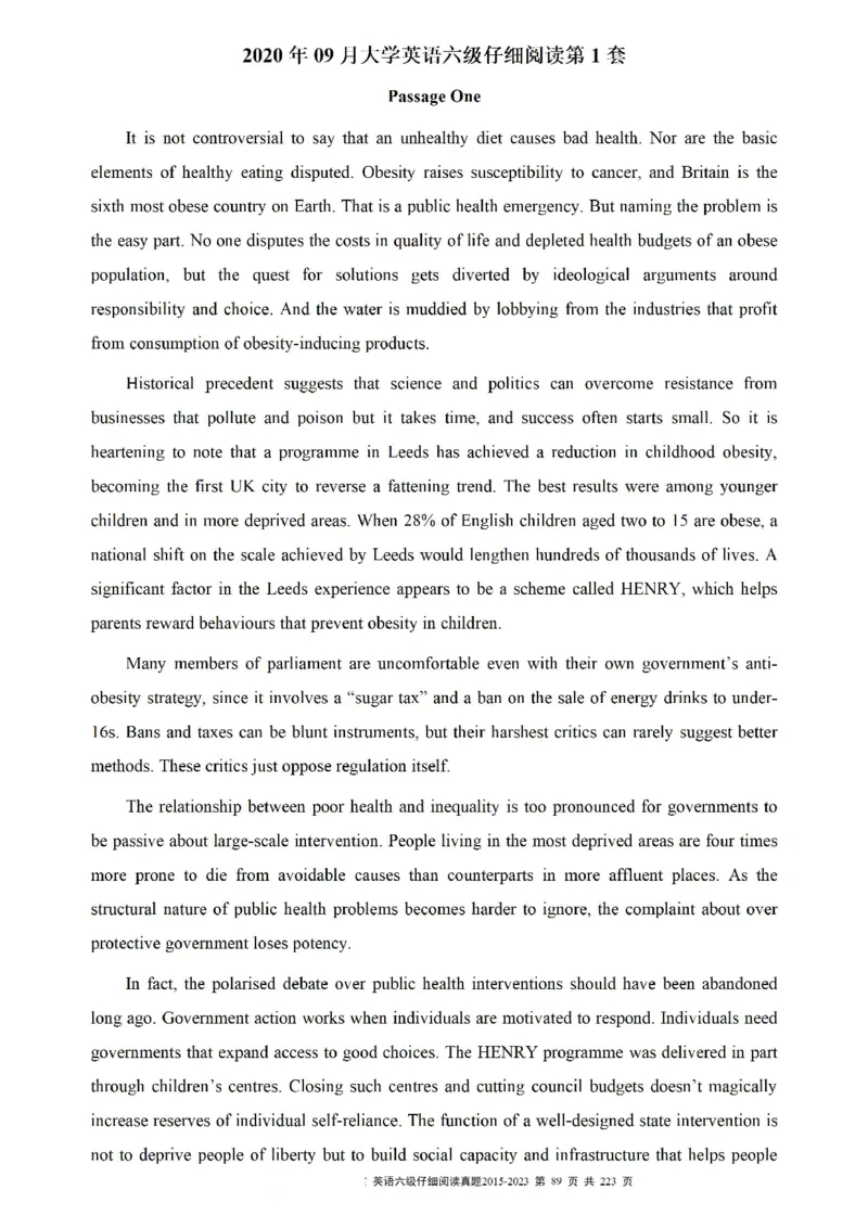 六级仔细阅读真题2015-2023.12_六级_六级仔细阅读