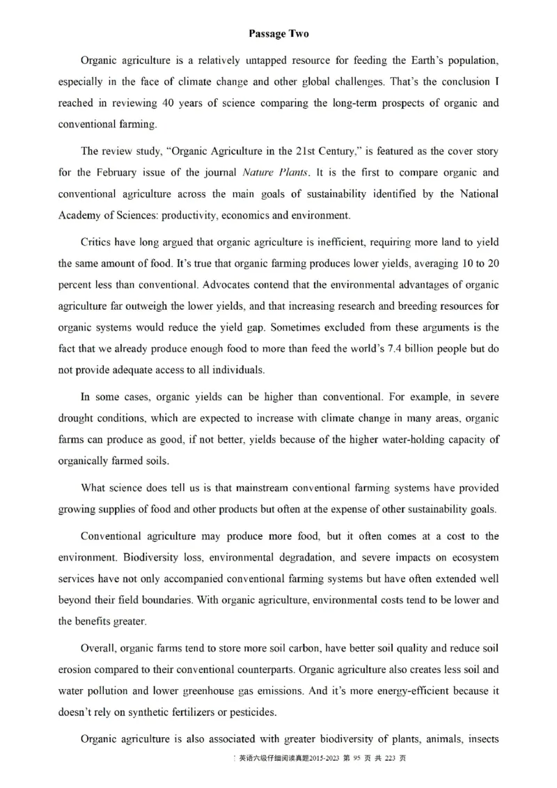 六级仔细阅读真题2015-2023.12_六级_六级仔细阅读