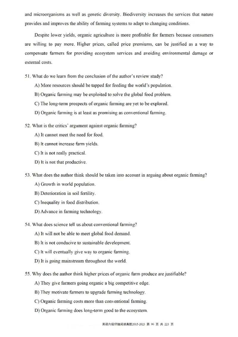 六级仔细阅读真题2015-2023.12_六级_六级仔细阅读