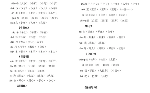 部编一年级上册各课时课后生字生字组词资料_一年级上下册资料_小学一年级学习资料-25年更新版_1-01、小学一年级语文上册_01、知识汇总