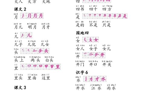 部编人教版一年级上册生字笔画组词_一年级上下册资料_小学一年级学习资料-25年更新版_1-01、小学一年级语文上册_01、知识汇总
