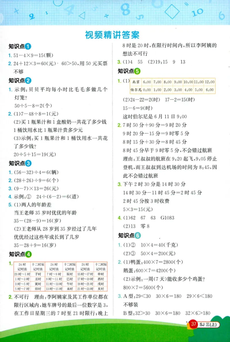 苏3情境题_25秋小学语数英习题试卷_数学_苏教版_阳光同学计算小达人苏教25年上册1-6_阳光同学计算小达人SJ3上