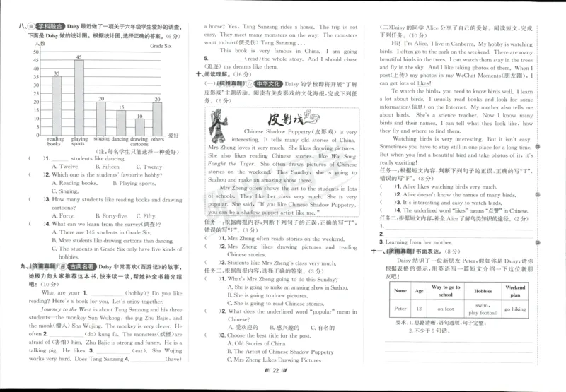 提优新卷_25秋小学语数英习题试卷_英语_人教版_英语《阳光同学提优新卷》人教25秋_提优新卷英语人教6