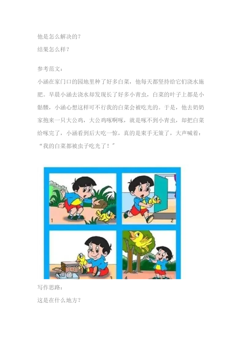 看图写话资料-看图写话范文易考篇_一年级上下册资料_一年级上语数英上下册学习资料_3-6-1、小学一年级语文上册_统编、部编、人教（语文全国统一只有一个版）_6、专项练习_看图写话