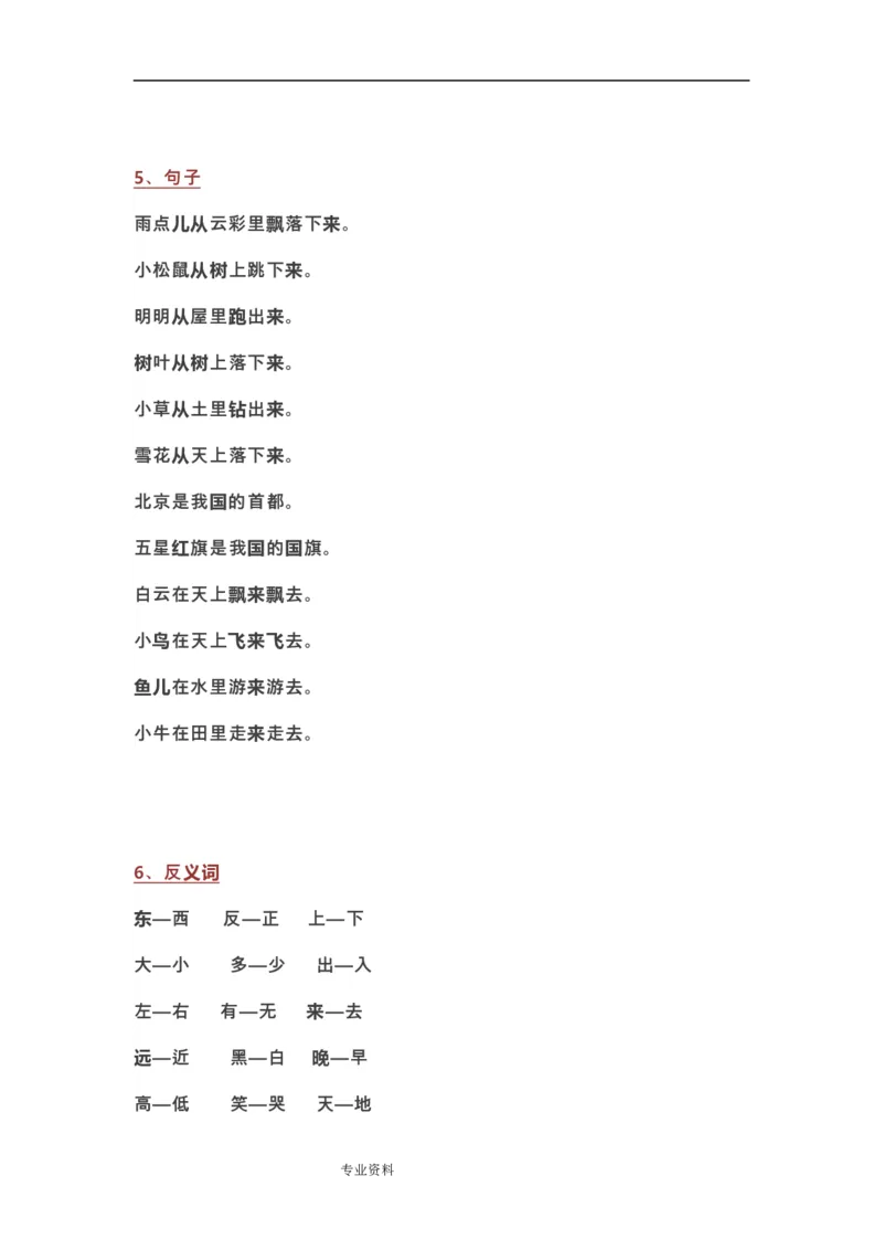 部编一年级语文(上册)全部知识点汇总_一年级上下册资料_小学一年级学习资料-25年更新版_1-01、小学一年级语文上册_01、知识汇总
