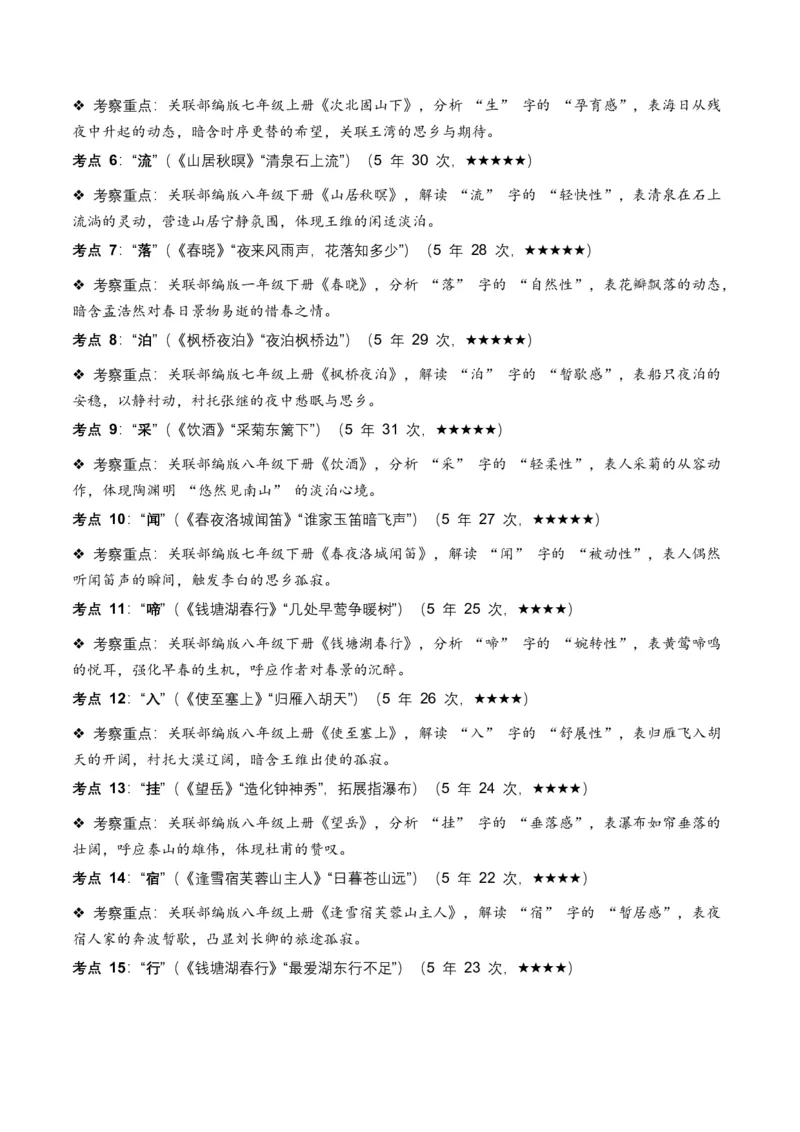 近5年全国中考语文古诗文词句赏析(炼字、炼句)300高频考点+100高频易错点_462026中考语文一轮复习练考点+练专题+练模块_词句赏析(炼字、炼句)