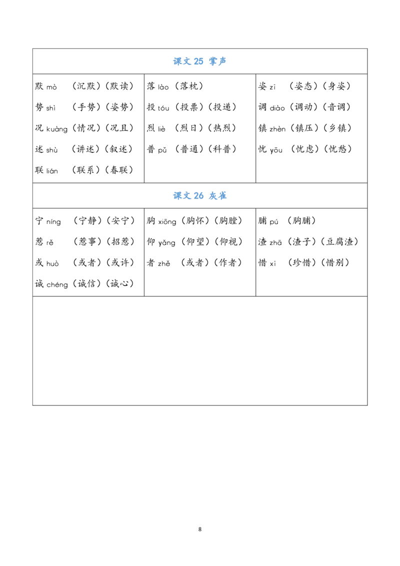 部编版三年级（上册）语文识字表生字组词_三年级上下册资料_三年级上语数英上下册学习资料_3-8-1、小学三年级语文上册_统编、部编、人教（语文全国统一只有一个版）_6、专项练习