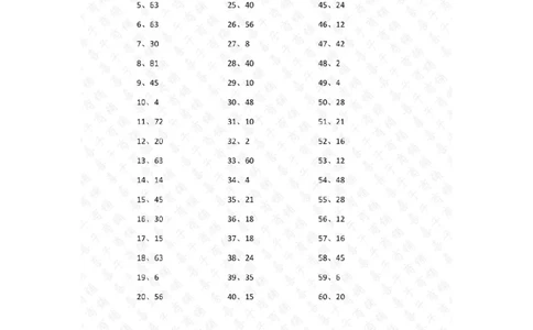 表内乘法第61-80篇（高级）答案_小学数学口算竖式脱式计算应用题一二三四五六年级上下册电_小学数学口算题库电子版（1-6）_小学数学口算二年级_口算题适合2年级