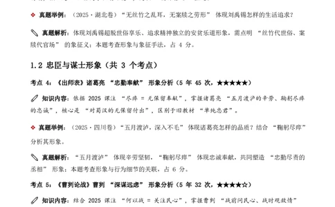 近5年全国各地中考语文古诗文阅读之把握人物形象35个高频考点+20个高频易错点_462026中考语文一轮复习练考点+练专题+练模块_古诗文阅读之把握人物形象