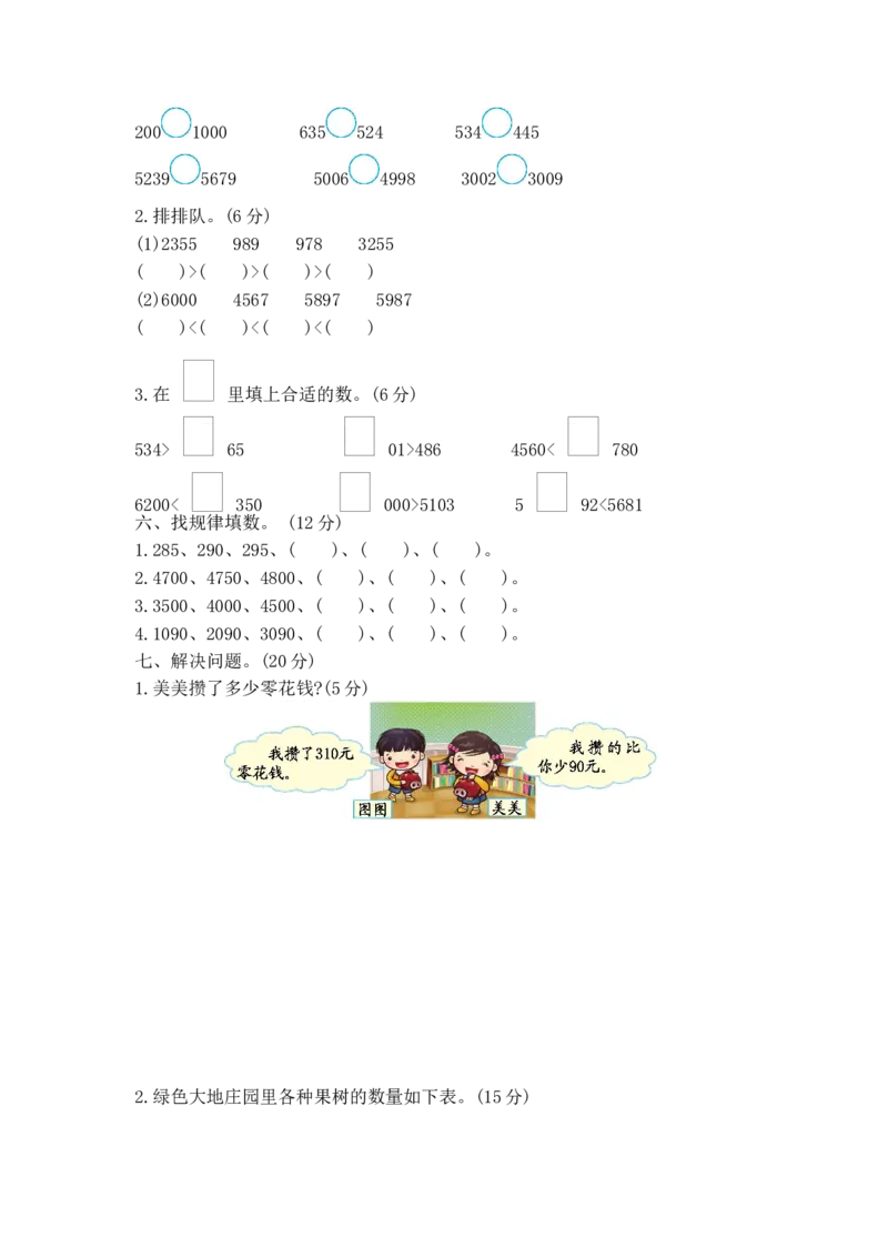 第二单元测试卷（1)_二年级上下册资料_小学二年级学习资料-25年更新版_2-04、小学二年级数学下册_2-4-2、练习题、作业、试题、试卷_青岛版63_单元测试卷