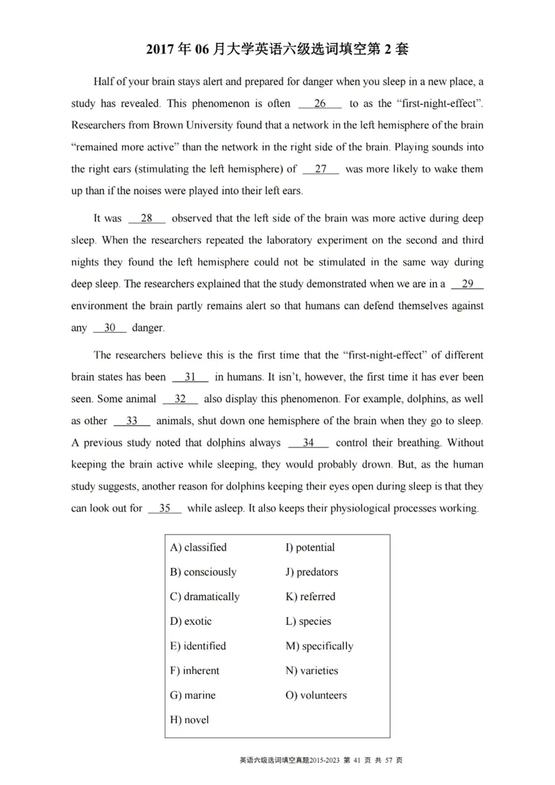 六级选词填空真题2015-2023.12_六级_六级选词填空