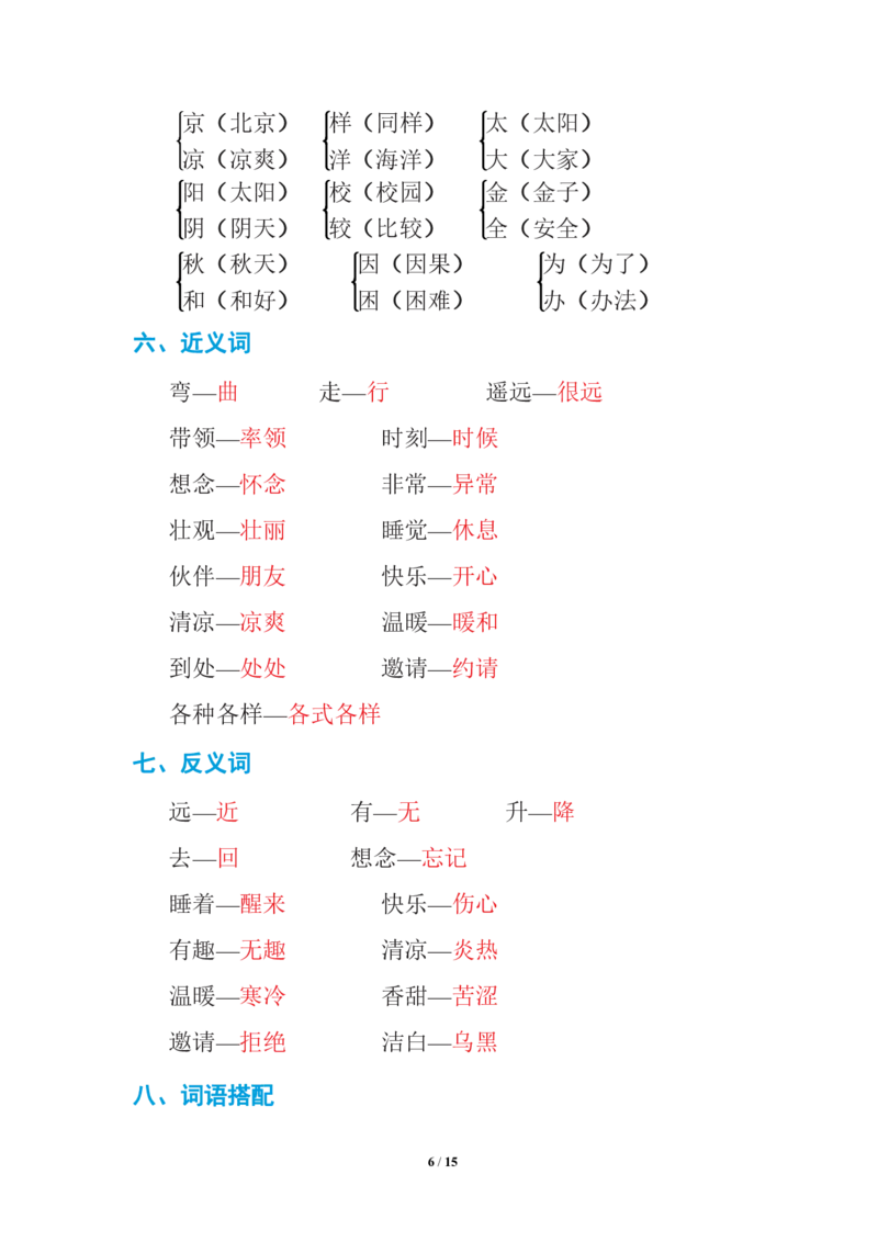 语文一年级下册期中复习知识要点_一年级上下册资料_小学一年级学习资料-25年更新版_1-02、小学一年级语文下册_3-6-2-1、复习、知识点、归纳汇总_部编（人教）版_知识汇总