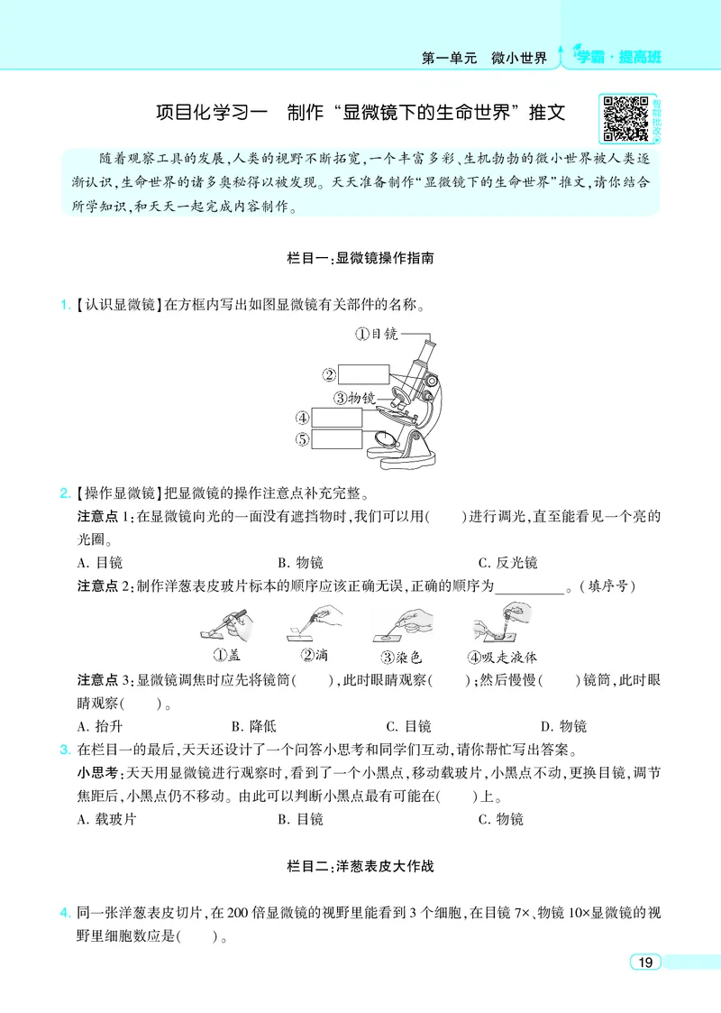 六年级科学上册教科版25秋《4星学霸提高班》_25秋小学语数英习题试卷_科学_教科版小学科学[4星学霸提高班]
