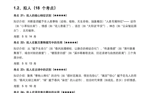 近5年全国各地中考语文修辞手法100个高频考点+50个高频易错点_462026中考语文一轮复习练考点+练专题+练模块_修辞手法