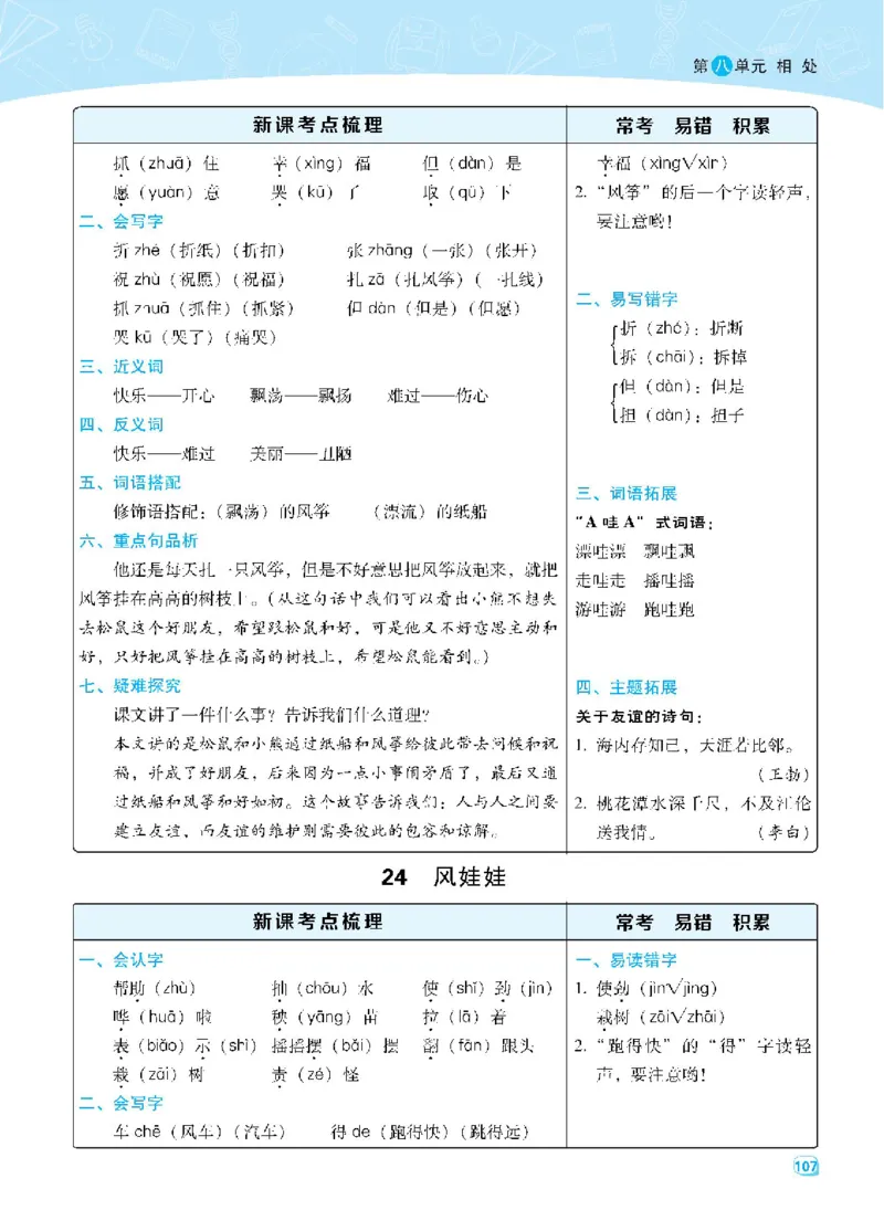 语文二年级上册名师划重点每课考点梳理_二年级上下册资料_小学二年级学习资料-25年更新版_2-01、小学二年级语文上册_2-1-1、复习、知识点、归纳汇总