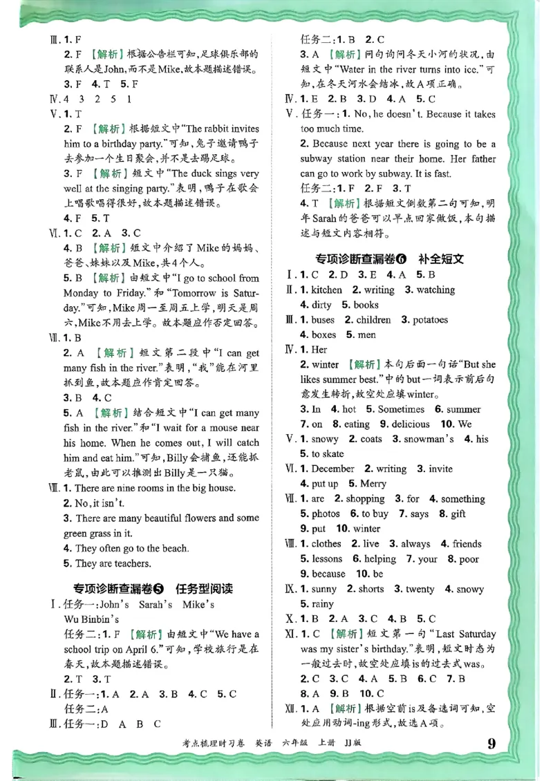 英语六年级上册JJ版考点梳理时习卷_25秋小学语数英习题试卷_英语_冀教版_英语《王朝霞考点梳理时习卷》冀教25秋_25秋《王朝霞考点梳理时习卷》英语冀教六上