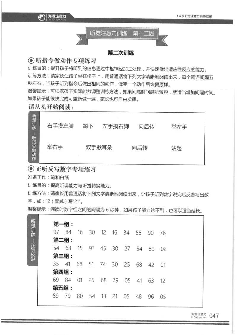 正面_一年级上下册资料_小学一年级学习资料-25年更新版_1-00、幼小衔接_幼小衔接专注力启蒙篇_4-6岁听觉注意力训练教案