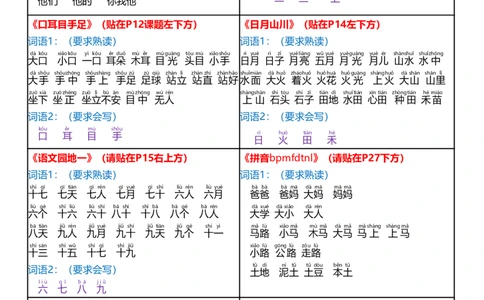 课课贴-24秋版一年级上册每课重点书贴贴在空白处(3)(1)_一年级上下册资料_一年级上册小红书同款资料_语文