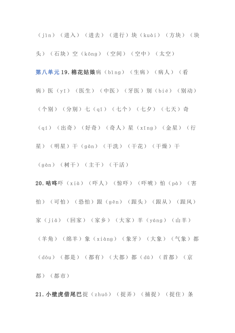 语文1年级下册全册生字组词_一年级上下册资料_小学一年级学习资料-25年更新版_1-02、小学一年级语文下册_3-6-2-1、复习、知识点、归纳汇总_部编（人教）版_知识汇总
