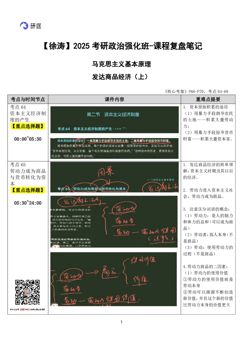 18.马原-18发达商品经济（上）-复盘笔记_2026考公资料_（49）政治理论合集_政治理论合集_2025考研政治_01.徐涛曲艺_03.强化阶段_01.马原_笔记