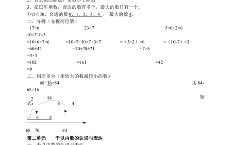 沪教版二年级下册数学知识点总结_二年级上下册资料_小学二年级学习资料-25年更新版_2-04、小学二年级数学下册_2-4-1、复习、知识点、归纳汇总_沪教版