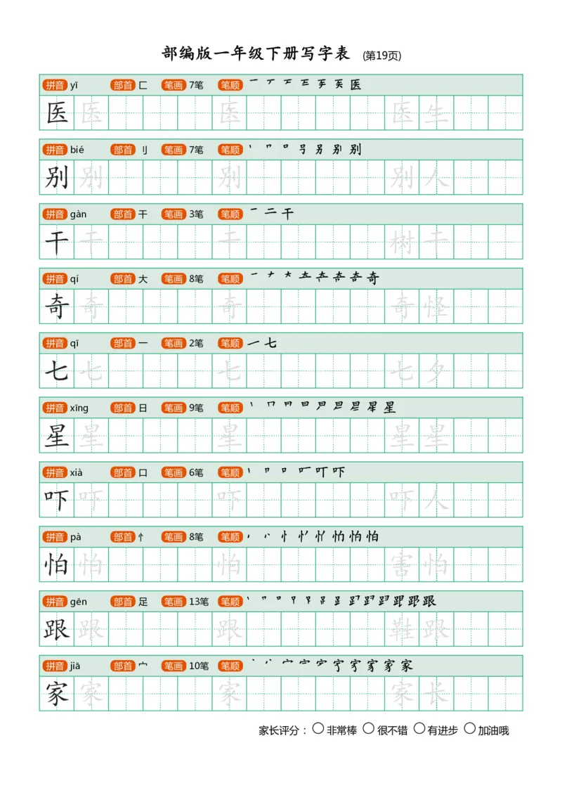 部编版-1年级下册写字表（带部首笔画）20页字帖打印版_一年级上下册资料_小学一年级学习资料-25年更新版_1-02、小学一年级语文下册_3-6-2-5、字贴、书写