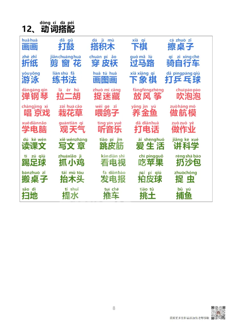 词语积累大全(1)_一年级上下册资料_一年级上册小红书同款资料_一年级上册资料