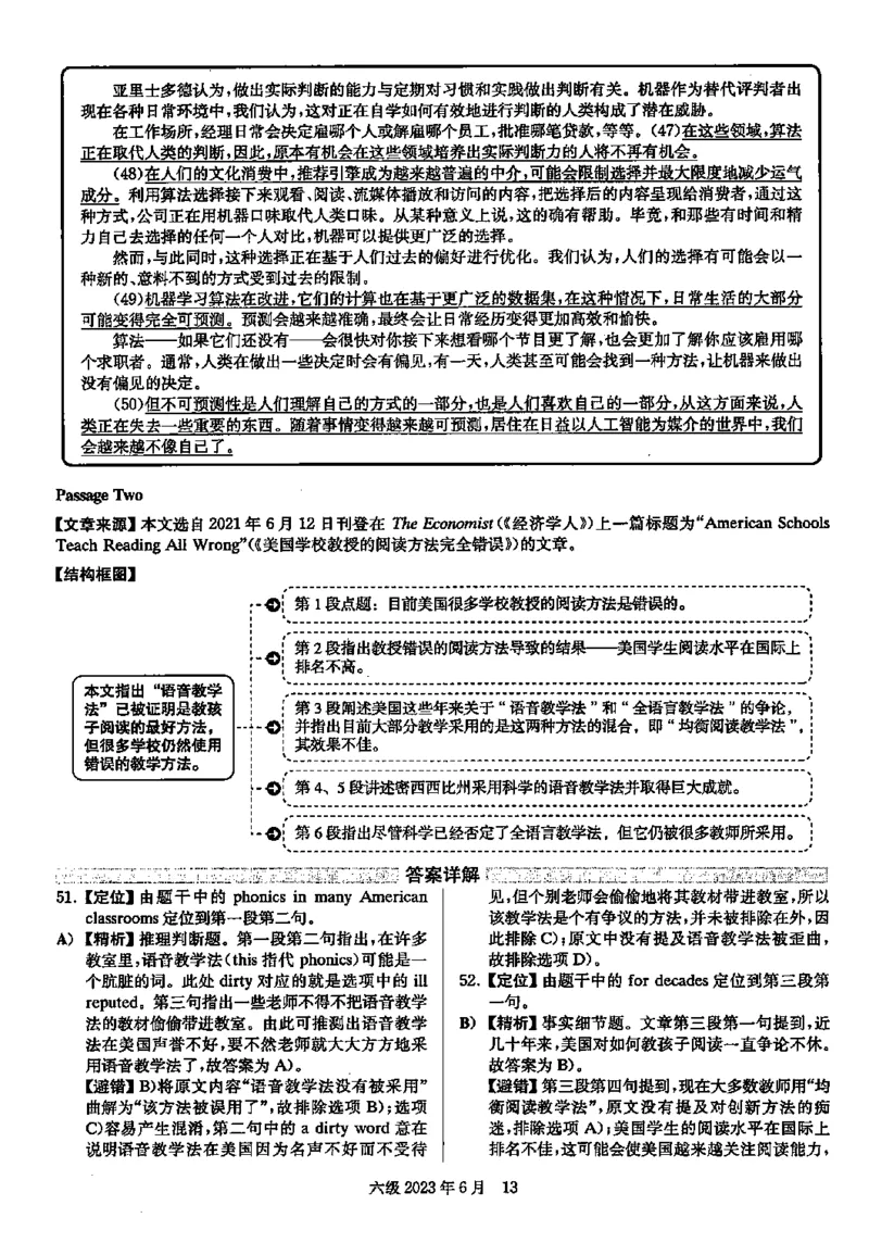2023.06英语六级仔细阅读解析全3套_六级_六级仔细阅读_仔细阅读真题解析（2015-2023.12））