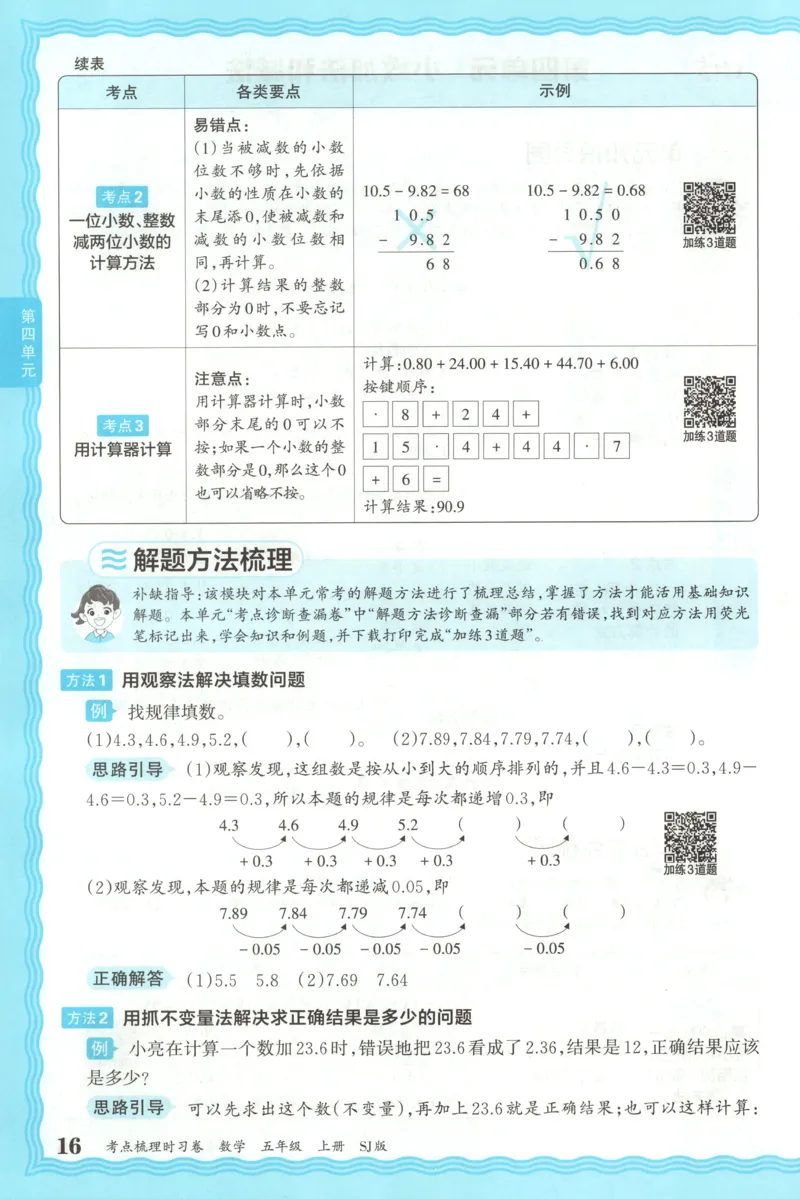 补缺手册_25秋小学语数英习题试卷_数学_苏教版_数学《王朝霞考点梳理时习卷》苏教25秋(1)_考点梳理时习卷数学SJ5上