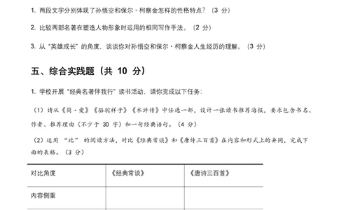 2026年全国中考语文名著阅读模拟训练试卷(覆盖高频考点)_462026中考语文一轮复习练考点+练专题+练模块_名著阅读