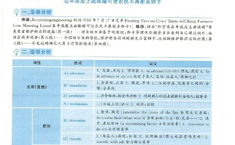 2018.12英语六级选词填空第3套解析_六级_六级选词填空_六级选词填空解析